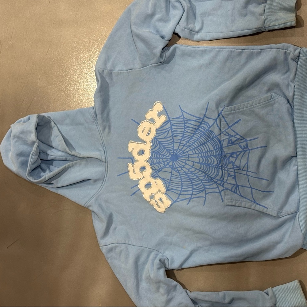 Blue Hoodie with Graphic Design